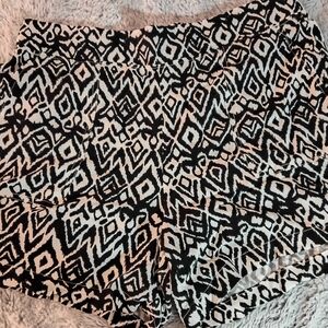 Wildfox Black and White Geometric Pull On Shorts